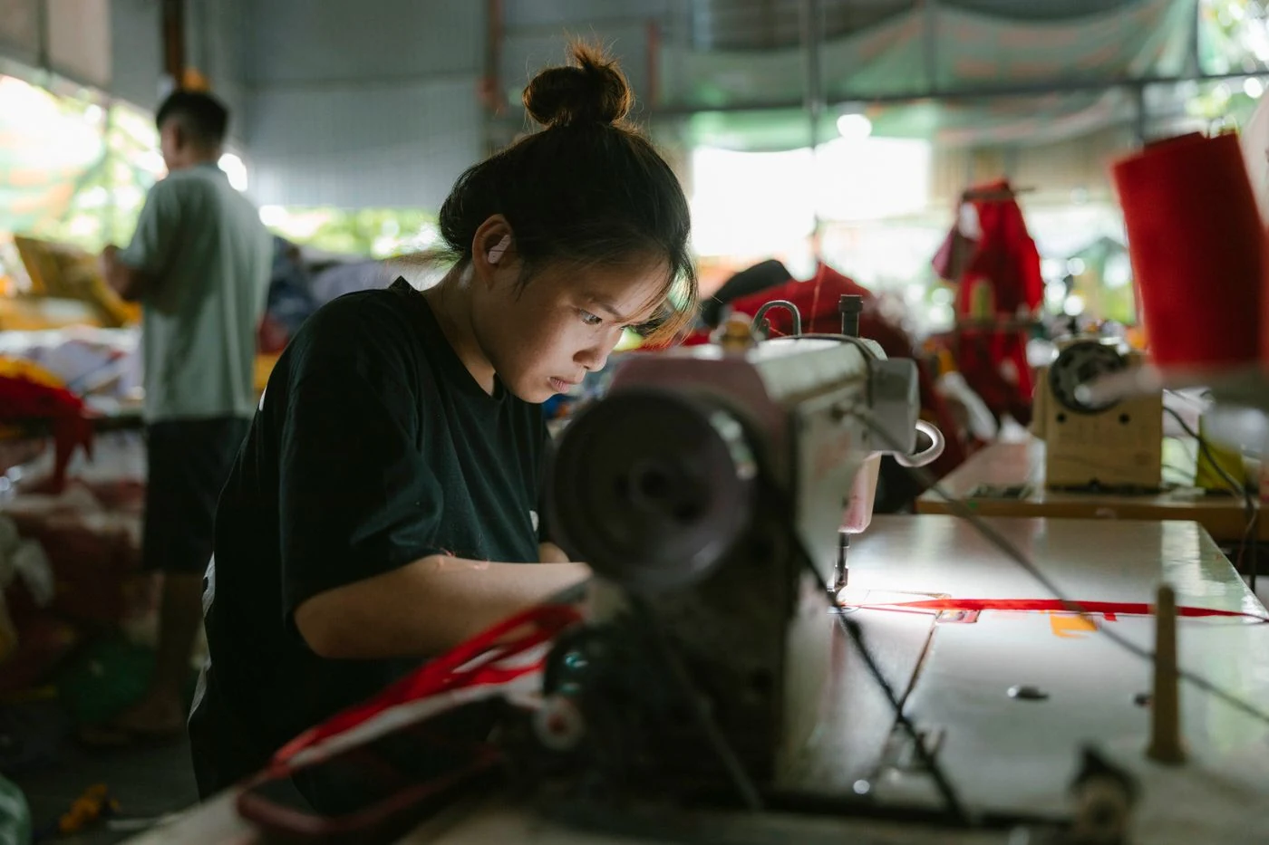 Industry reference photograph of industrial stitching work